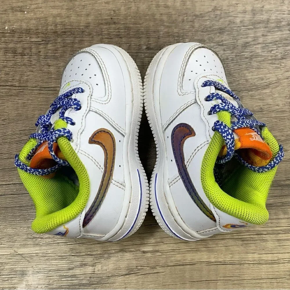 Nike~Infants~Air Force 1 Low LV8 TD~White/Multi-Color Sneakers~Size 4C‎
